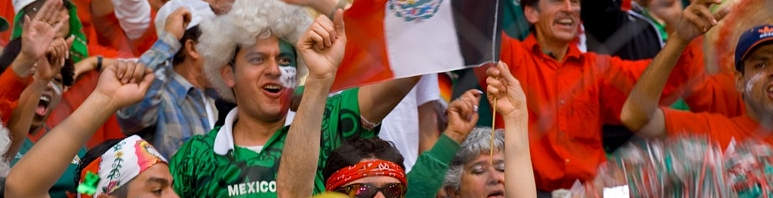 Soccer fans in Mexico Soccer fans in Mexico cheer for their team