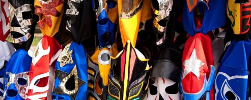 Masks from a Mexican market Masks from a market in Mexico City